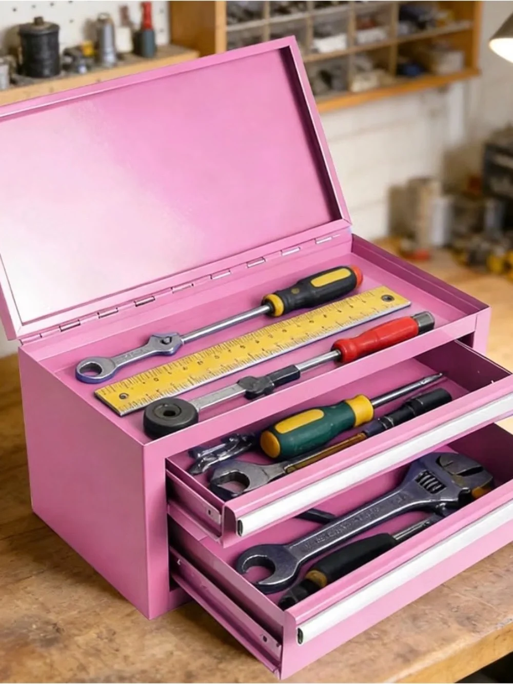Pink 2-Drawer Mini Toolbox / Makeup & Beauty Organizer 💕